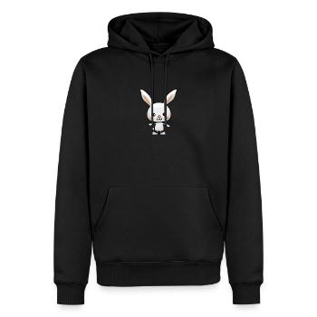lapin - Sweat à capuche Premium bio Homme - noir - Devant - Nico (187cm)