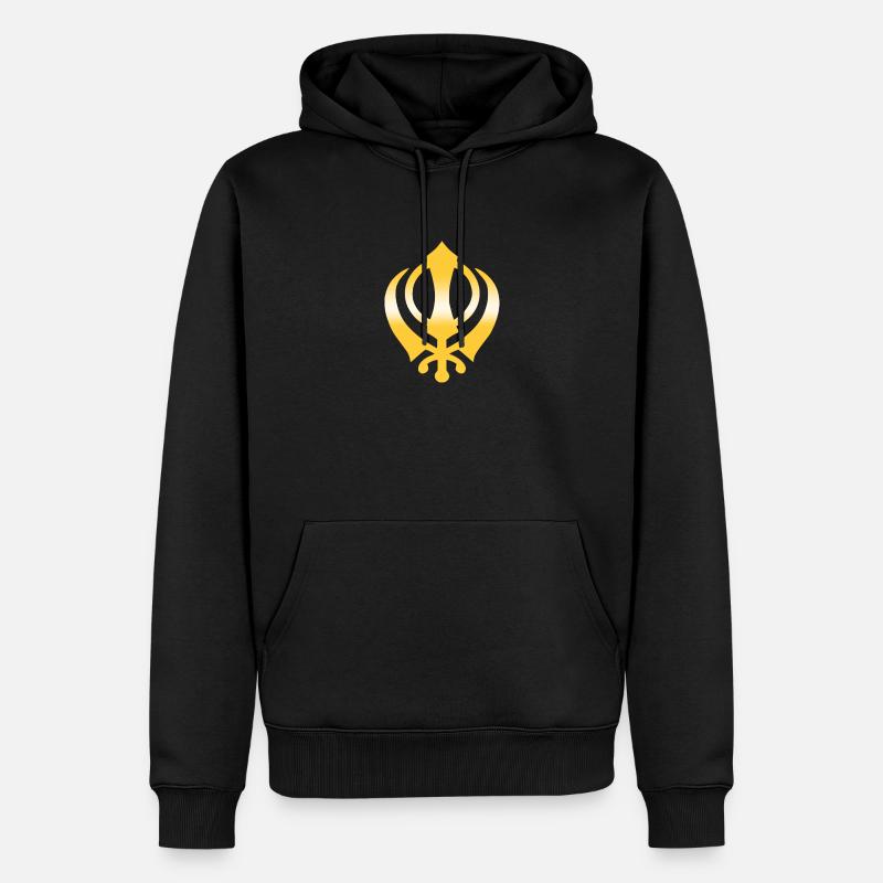 Khanda - Or - Sweat à capuche Premium bio Homme - noir