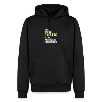 Sport A Day Without Cycling - Männer Premium Bio Hoodie - Schwarz - Vorne - Nico (187cm)