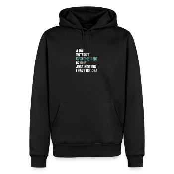 Crocheteur Une journée sans crocheter - Sweat à capuche Premium bio Homme - noir - Devant - Nico (187cm)