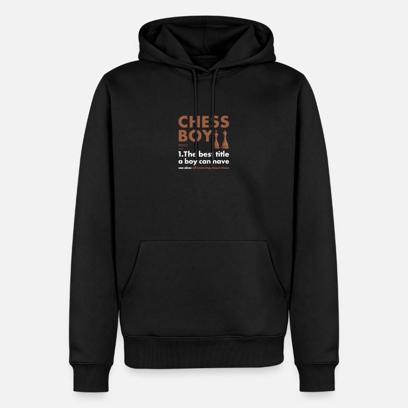 Chess Player Boy Definition Chess - Männer Premium Bio Hoodie - Schwarz