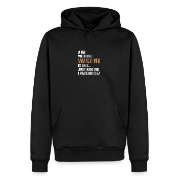 Vaulter A Day Without Vaulting - Männer Premium Bio Hoodie - Schwarz - Vorne - Nico (187cm)