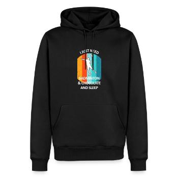 Badminton Federball Badmintonspieler Schokolade - Männer Premium Bio Hoodie - Schwarz - Vorne - Nico (187cm)