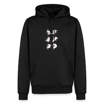 Pole Dance - Sweat à capuche Premium bio Homme - noir - Devant - Nico (187cm)