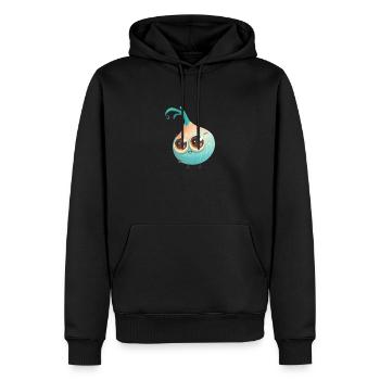 Süßer Zwiebel Charakter mit Kulleraugen - Männer Premium Bio Hoodie - Schwarz - Vorne - Nico (187cm)