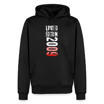 LIMITED EDITION 2009 - Sweat à capuche Premium bio Homme - noir - Devant - Nico (187cm)