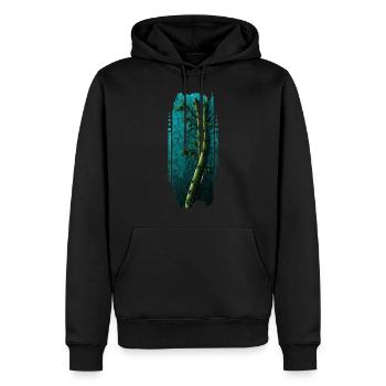 Tranquil Bamboo Grove - Men’s Premium Organic Hoodie - black - Front - Nico (187cm)