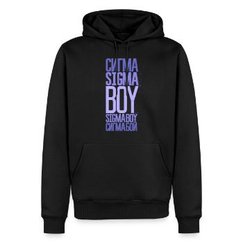 Sigma Boy - Chanson virale et tendance TikTok inspirée - Sweat à capuche Premium bio Homme - noir - Devant - Nico (187cm)