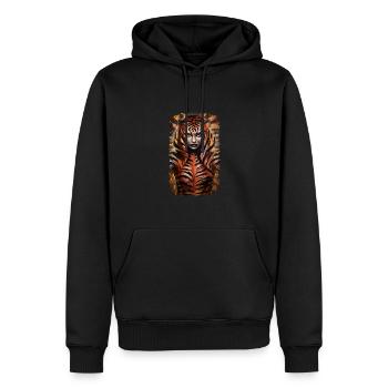 Illustration de fantaisie de l’ tigre de la jungle sauvage - Sweat à capuche Premium bio Homme - noir - Devant - Nico (187cm)