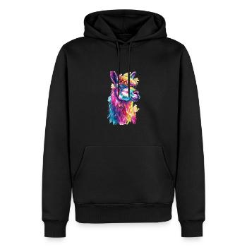 Alpaka Lama für Alpakaliebhaber - Männer Premium Bio Hoodie - Schwarz - Vorne - Nico (187cm)