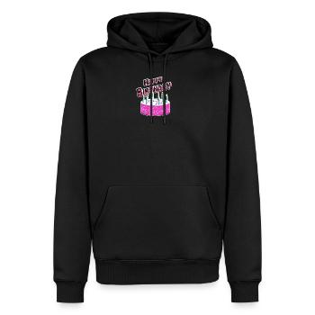 Joyeux anniversaire gâteau rose - Sweat à capuche Premium bio Homme - noir - Devant - Nico (187cm)