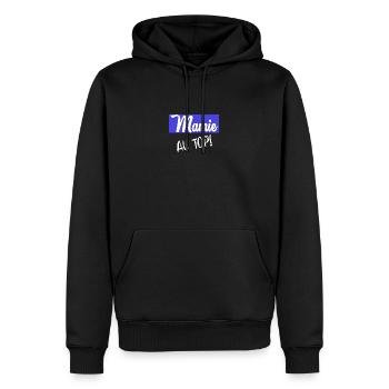 MAMIE. FÊTE DES MÈRES. BONNE FÊTE MAMIE - Sweat à capuche Premium bio Homme - noir - Devant - Nico (187cm)