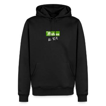 GELIEBTE. VIELEN DANK. DANKE, HERRIN - Männer Premium Bio Hoodie - Schwarz - Vorne - Nico (187cm)