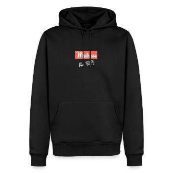 GELIEBTE - Männer Premium Bio Hoodie - Schwarz - Vorne - Nico (187cm)