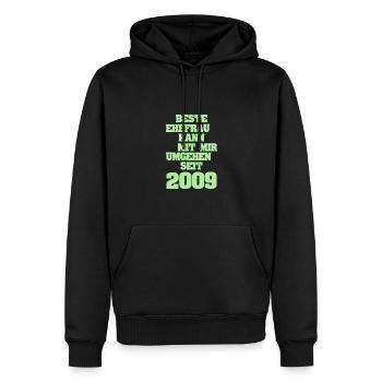Ehefrau 2009 - Männer Premium Bio Hoodie - Schwarz - Vorne - Nico (187cm)