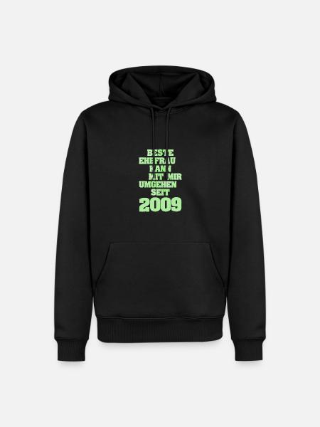 Ehefrau 2009 - Männer Premium Bio Hoodie - Schwarz