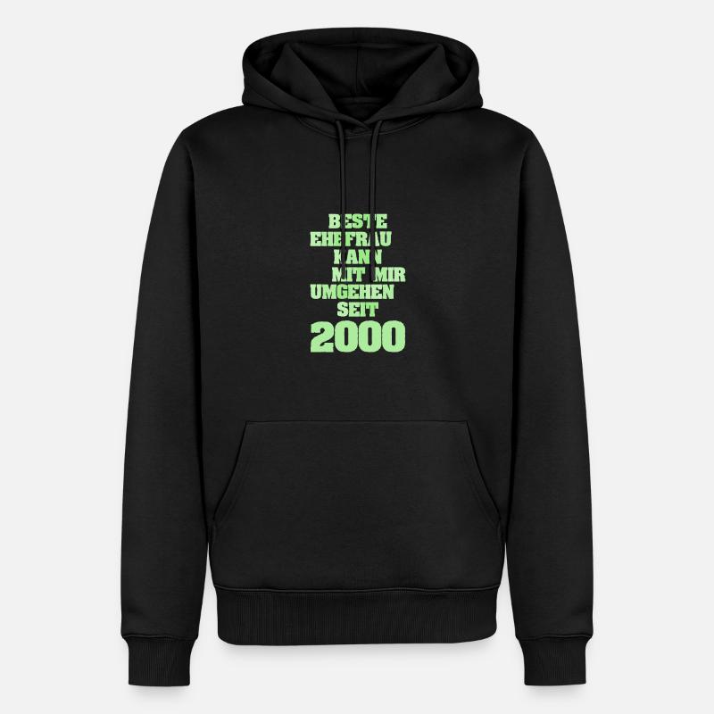 2000 - Männer Premium Bio Hoodie - Schwarz