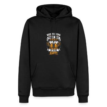 La bière est la preuve que Dieu nous aime et nous veut, - Sweat à capuche Premium bio Homme - noir - Devant - Nico (187cm)