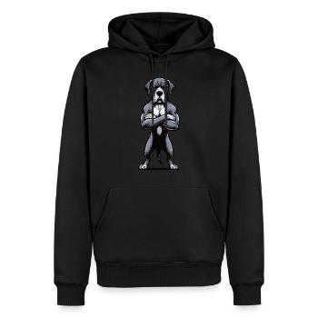 Dogue Allemand Propriétaire Fan de Dogue Allemand - Sweat à capuche Premium bio Homme - noir - Devant - Nico (187cm)