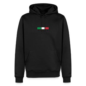 Italia mit Fahne - Männer Premium Bio Hoodie - Schwarz - Vorne - Nico (187cm)
