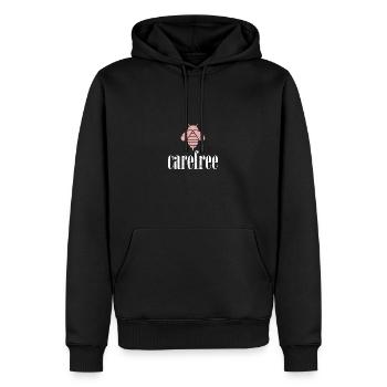 Rosa Bee Carefree Biene Be Carefree - Männer Premium Bio Hoodie - Schwarz - Vorne - Nico (187cm)