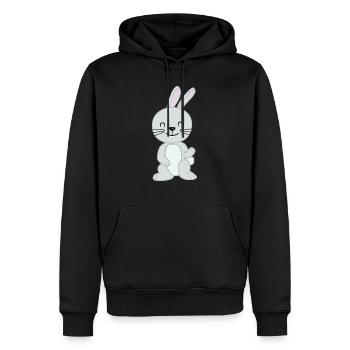 Cleveres süßes Kaninchen - Männer Premium Bio Hoodie - Schwarz - Vorne - Nico (187cm)
