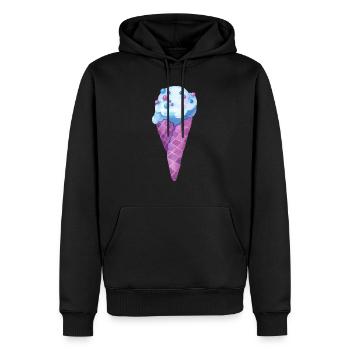 Cornet de crème glacée - Sweat à capuche Premium bio Homme - noir - Devant - Nico (187cm)