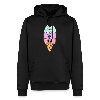 Crème glacée Kawaii 3Scoops | Original par. MMJ49 - Sweat à capuche Premium bio Homme - noir - Devant - Nico (187cm)