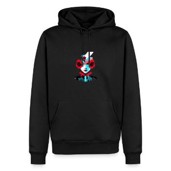 poppy girl t shirt - Sweat à capuche Premium bio Homme - noir - Devant - Nico (187cm)