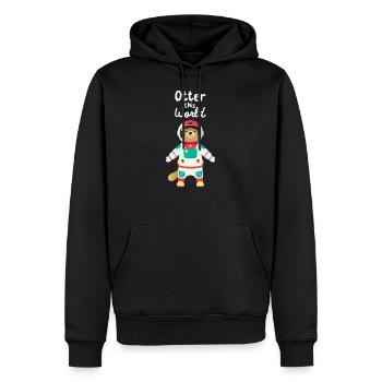 Otter This World - Cosmonaut - Men’s Premium Organic Hoodie - black - Front - Nico (187cm)