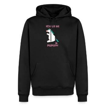 Ich liebe Pupsen I Love Pupsen Pupsi - Männer Premium Bio Hoodie - Schwarz - Vorne - Nico (187cm)