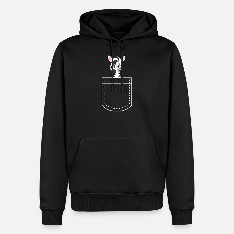 Zebra - Männer Premium Bio Hoodie - Schwarz