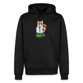 Médecin panda roux - Sweat à capuche Premium bio Homme - noir - Devant - Nico (187cm)