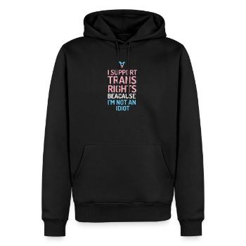 I Support Trans Rights - Men’s Premium Organic Hoodie - black - Front - Nico (187cm)