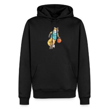 Fuchs Basketballspieler Basketball - Männer Premium Bio Hoodie - Schwarz - Vorne - Nico (187cm)