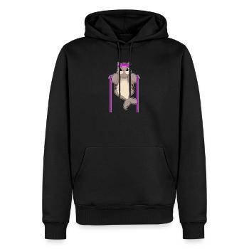 Phoque Bodybuilder Tractions Musculation - Sweat à capuche Premium bio Homme - noir - Devant - Nico (187cm)