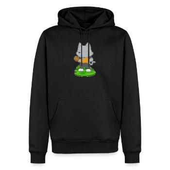 Katze Baseball Baseballhandschuh - Männer Premium Bio Hoodie - Schwarz - Vorne - Nico (187cm)