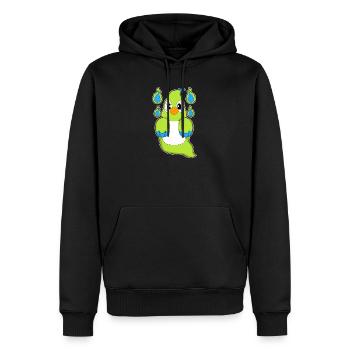 Fantôme perroquet - Sweat à capuche Premium bio Homme - noir - Devant - Nico (187cm)