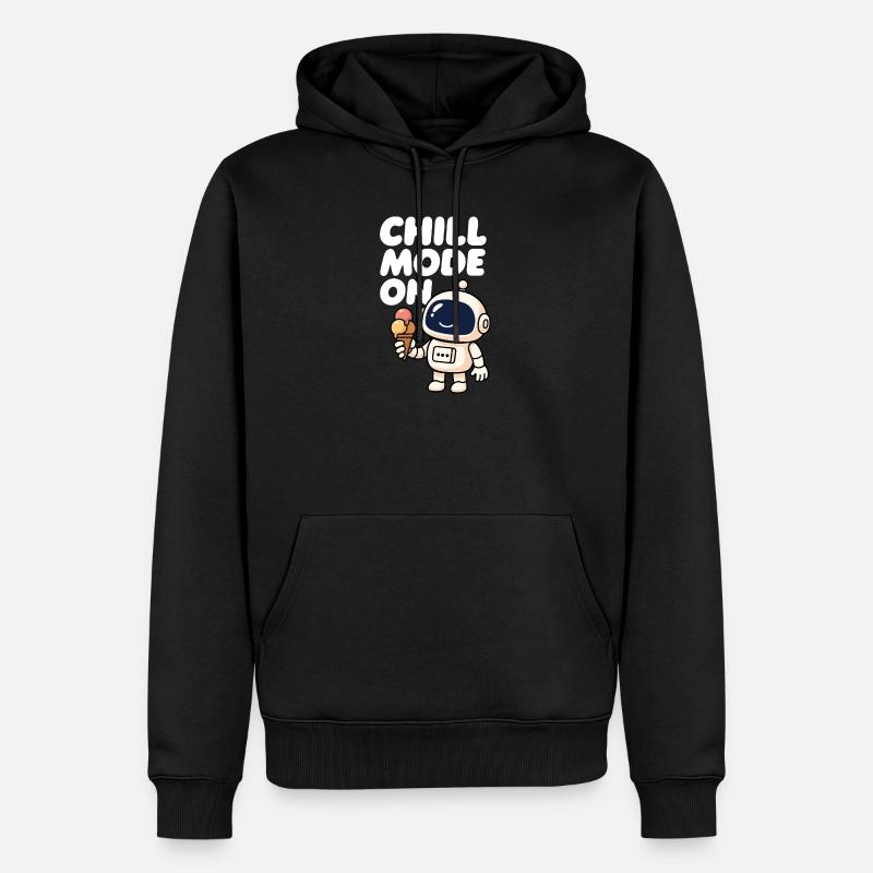 Weltraumroboter mit Eiscreme - Männer Premium Bio Hoodie - Schwarz