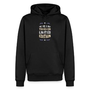 One & Only Trucker Limited Edition - Männer Premium Bio Hoodie - Schwarz - Vorne - Nico (187cm)
