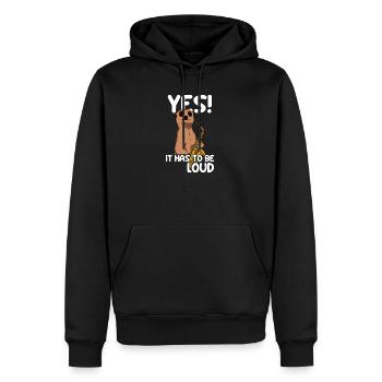 Yes! It hast to be loud Saxophon Saxophonspieler - Sweat à capuche Premium bio Homme - noir - Devant - Nico (187cm)