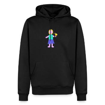 Lächelndes Mädchen Küken Huhn - Männer Premium Bio Hoodie - Schwarz - Vorne - Nico (187cm)