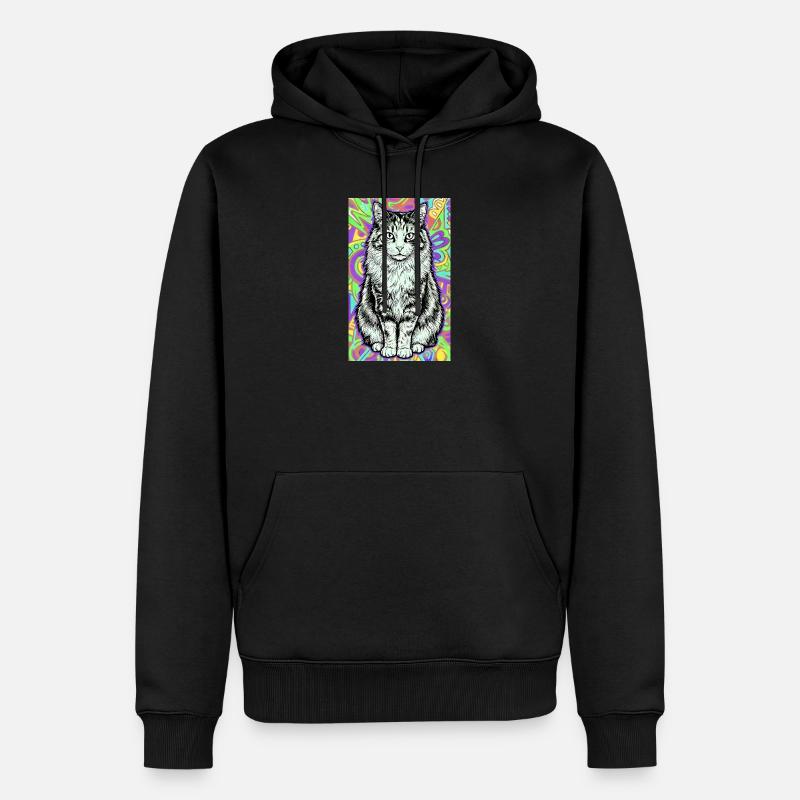 chat - Sweat à capuche Premium bio Homme - noir