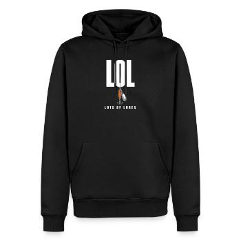LOL Beaucoup de leurres, motif drôle de pêcheur pour - Sweat à capuche Premium bio Homme - noir - Devant - Nico (187cm)
