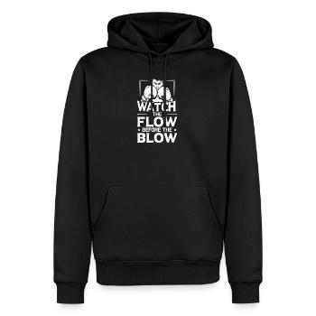 Regardez les gants de boxe The Flow - Sweat à capuche Premium bio Homme - noir - Devant - Nico (187cm)