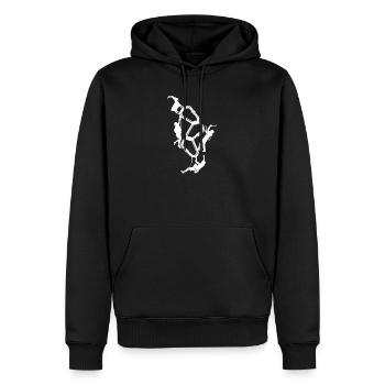 Kletterseil Klettern  - Männer Premium Bio Hoodie - Schwarz - Vorne - Nico (187cm)