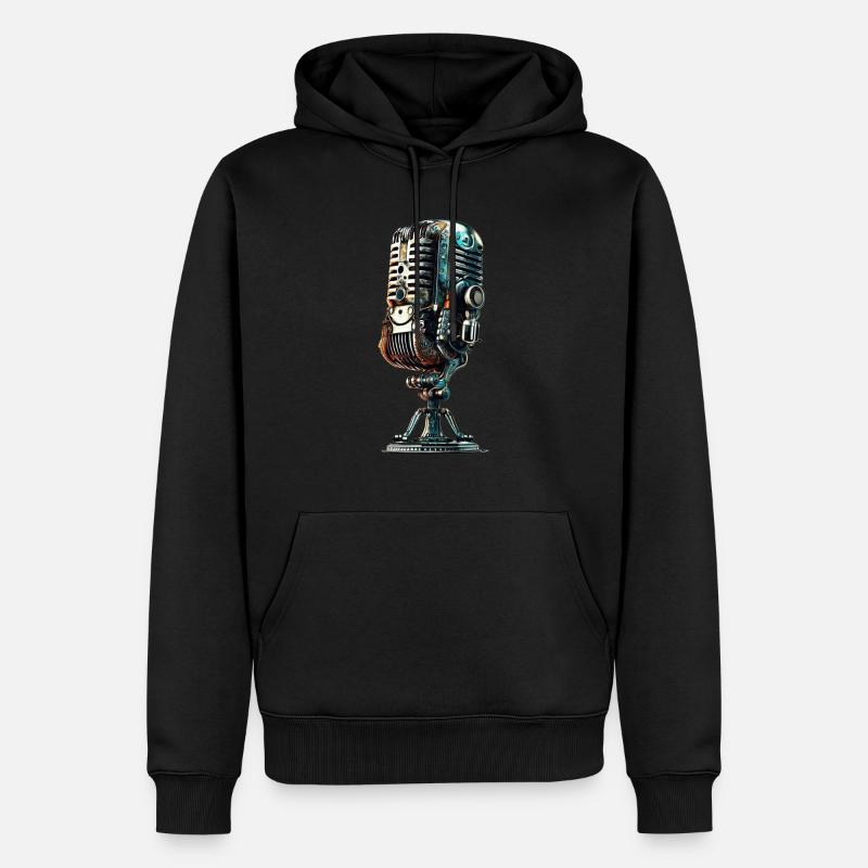 Microphone - Men’s Premium Organic Hoodie - black