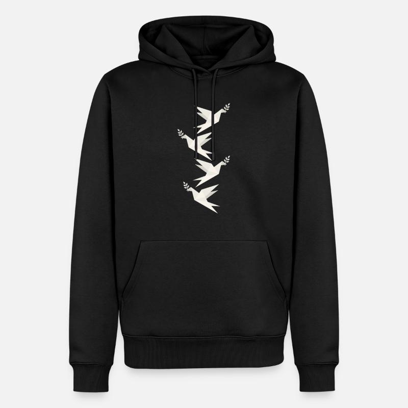 Papiertaube des Friedens - Männer Premium Bio Hoodie - Schwarz
