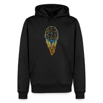 Gruselige Eistüte Zombie Gehirn - Männer Premium Bio Hoodie - Schwarz - Vorne - Nico (187cm)