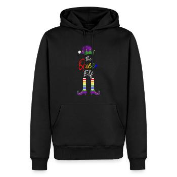 The Queer Elf - Der schwule Weihnachtself - Männer Premium Bio Hoodie - Schwarz - Vorne - Nico (187cm)